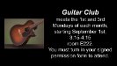 Guitar Club - 1st and 3rd Mondays starting September 1